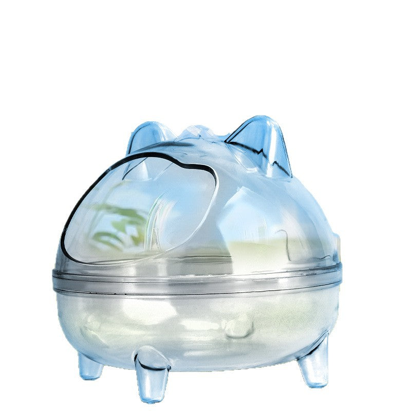 Clear cat shaped hamster sand bath box for small pets, photo 4