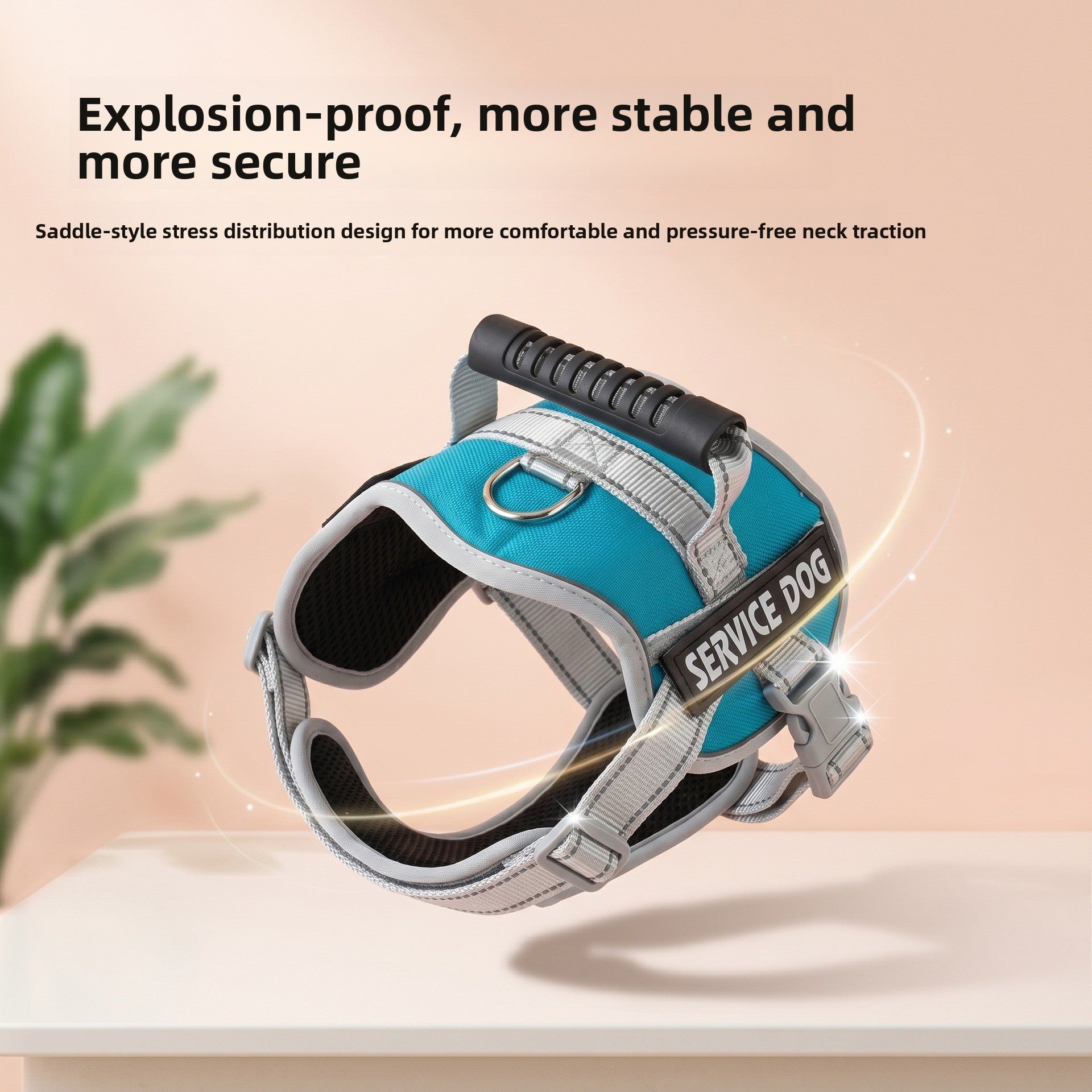 Breathable mesh no-choke dog harness in Oxford cloth, product image 2