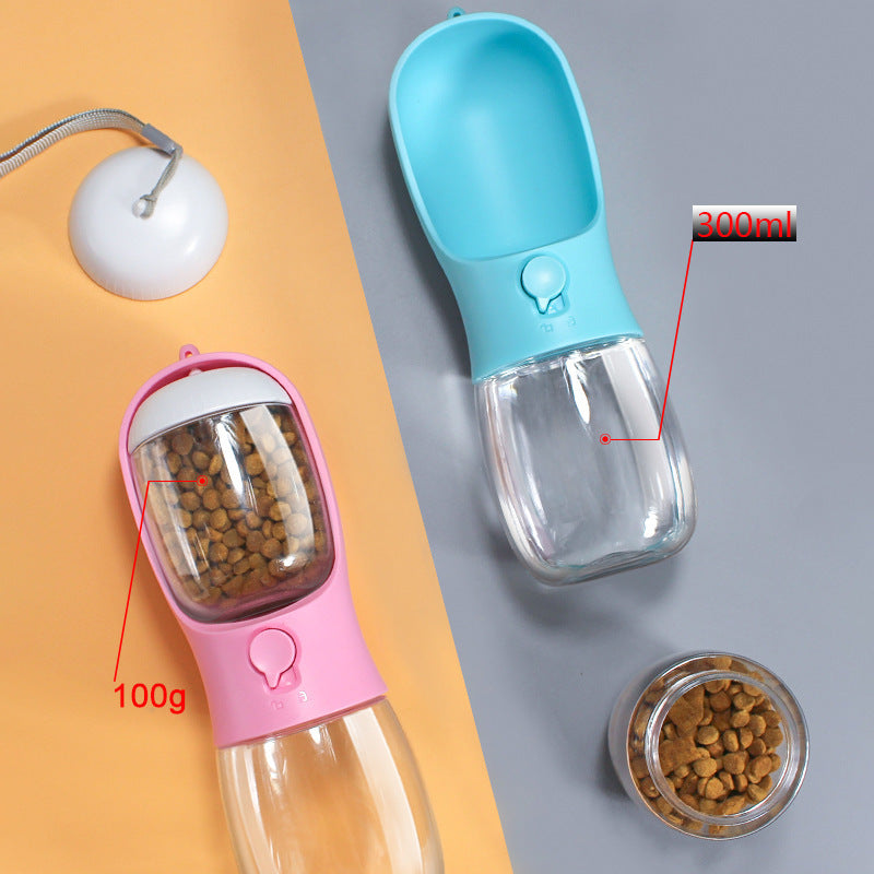 Portable 2-in-1 Dog Water Bottle and Feed Container with Filter, 300ml or 550ml