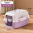 Plastic cat travel carrier with air vents and carry handle, photo 19
