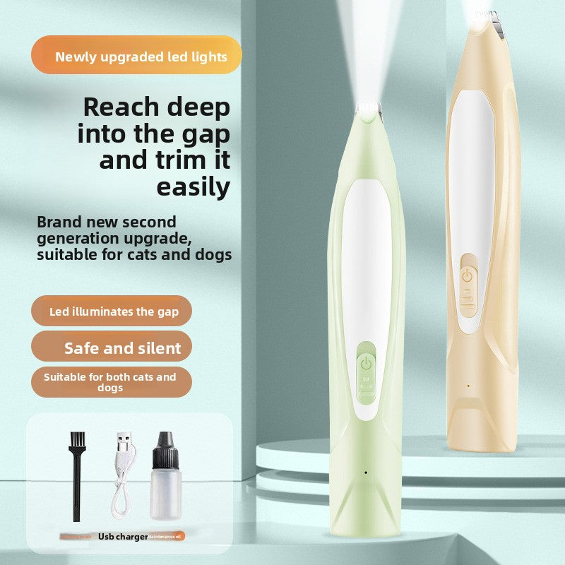 Silent LED Pet Hair Trimmer with Safety Guard for Dogs and Cats