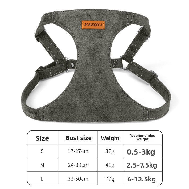 Suede-feel harness and lead for small pets, 3 sizes available