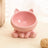 Ceramic Cat Bowl with Angled Mouth and Reaching Hand Designs, Easy-Clean Pet Food Dish