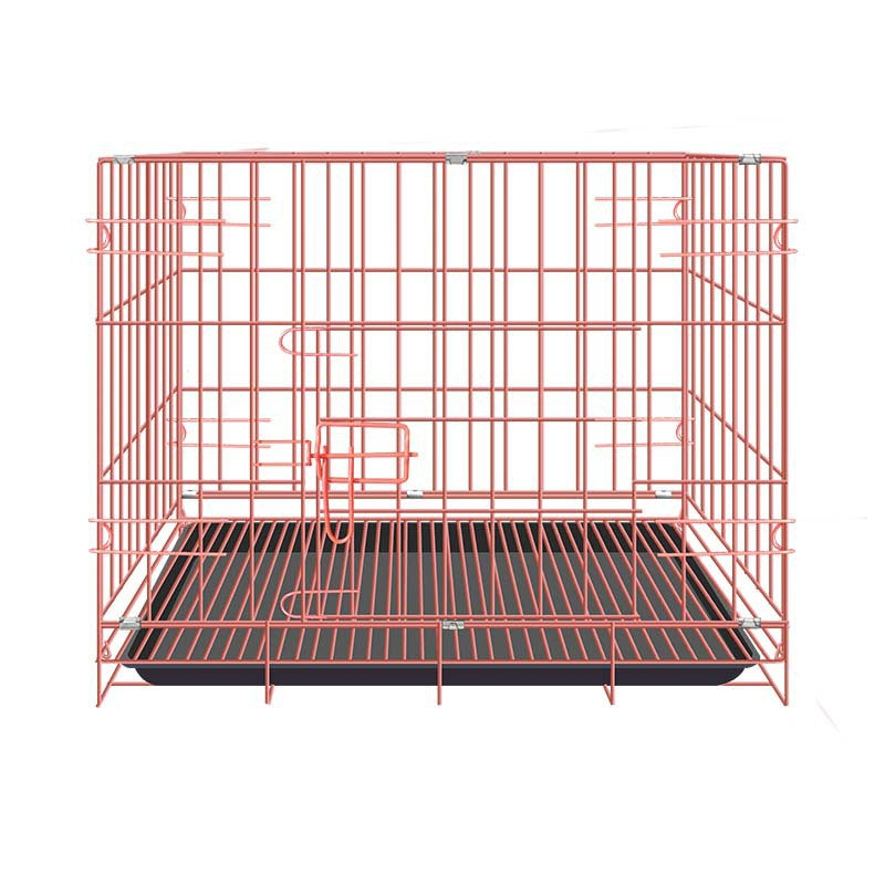 Blue foldable metal pet cage with removable tray, photo 27