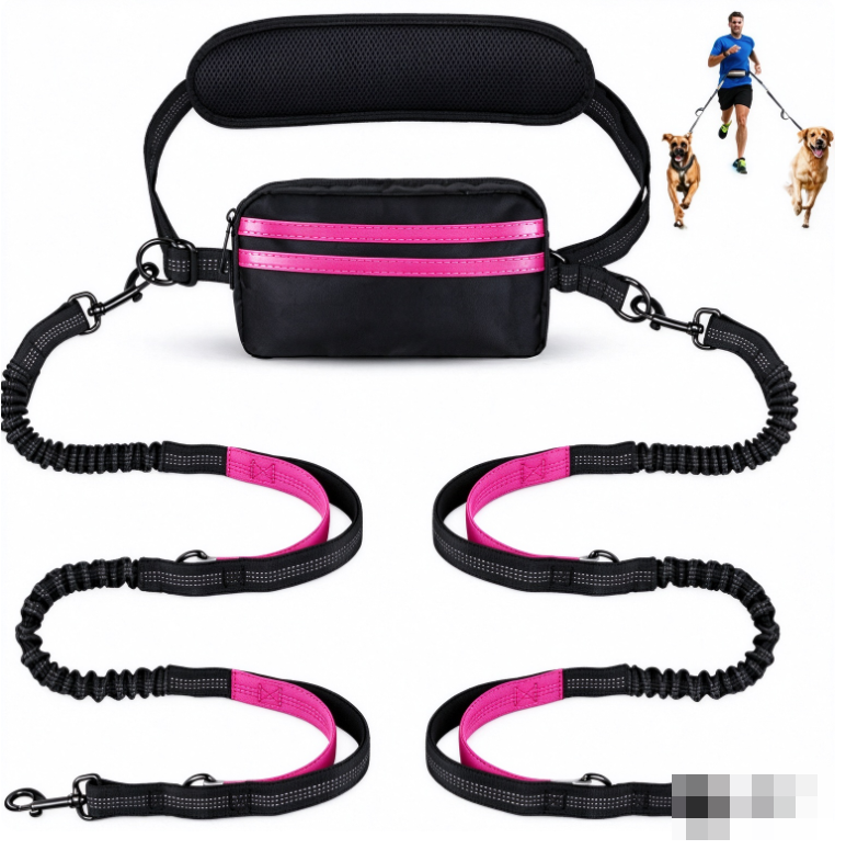 Hands-free dog running lead with waist belt and bungee, ideal for everyday use