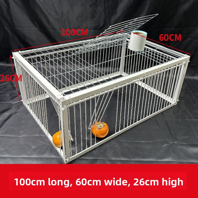White metal pigeon loft landing cage with one way door, view 16