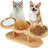 Raised wooden pet bowl stand in Natural Wood with Stainless Steel Bowl