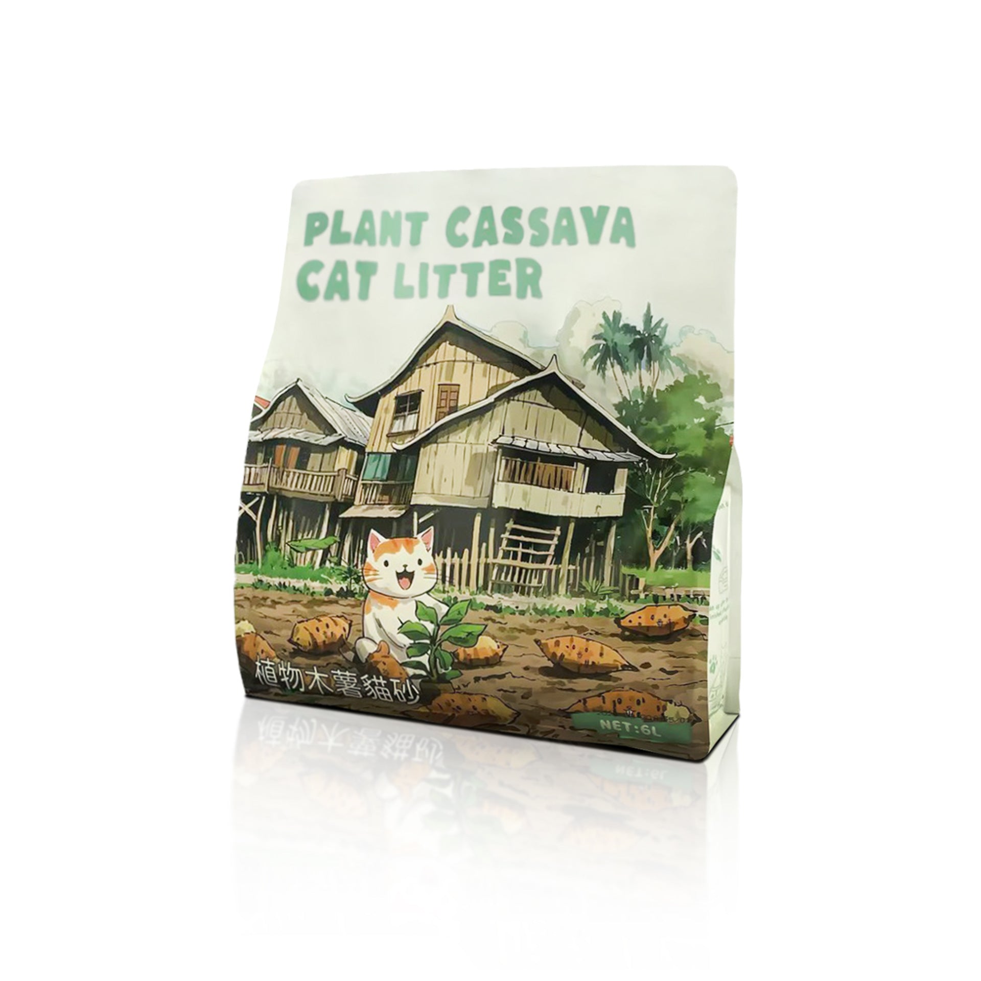 Cassava Clumping Cat Litter, Low Dust and Plant-Based