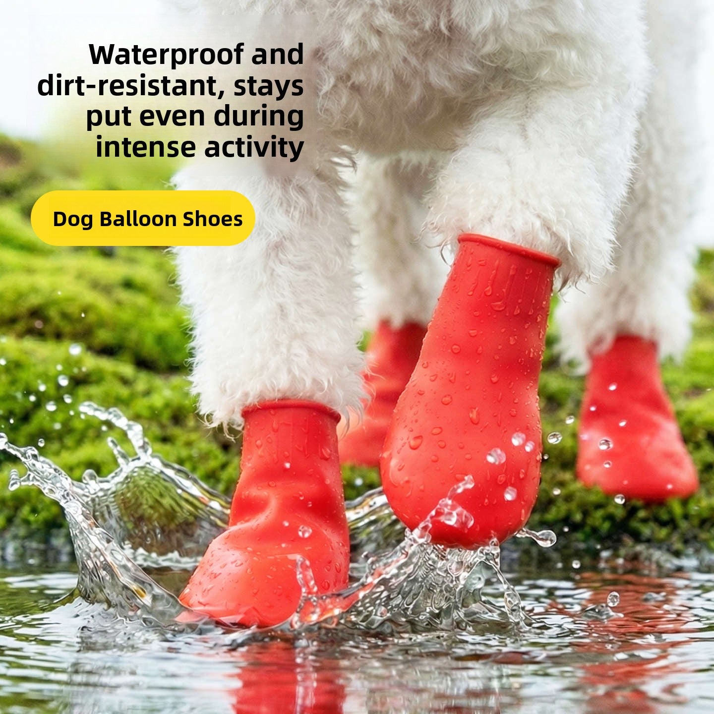Waterproof slip-on dog shoes with air cushion soles, product image 1