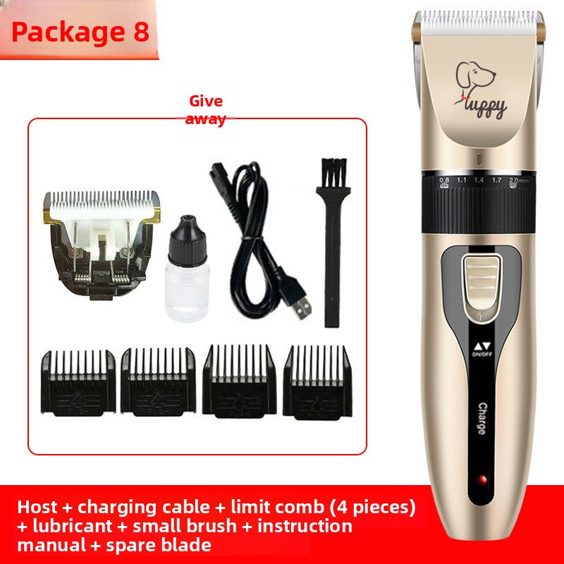 USB Rechargeable Pet Hair Clipper with Ceramic Blade and 4 Combs