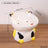 Ceramic Elevated Pet Bowl with Anti-Spill Slanted Opening and Double Ears in Cute Designs