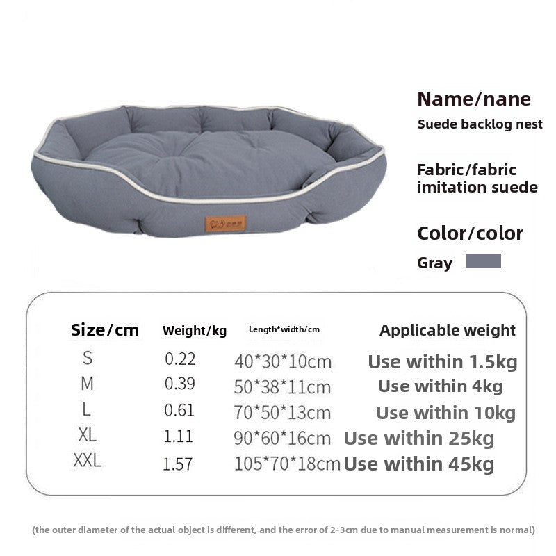 Soft suede oval pet bed with non-slip base, photo 22 of 25