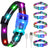 Patterned LED light up dog collar glowing pink at night
