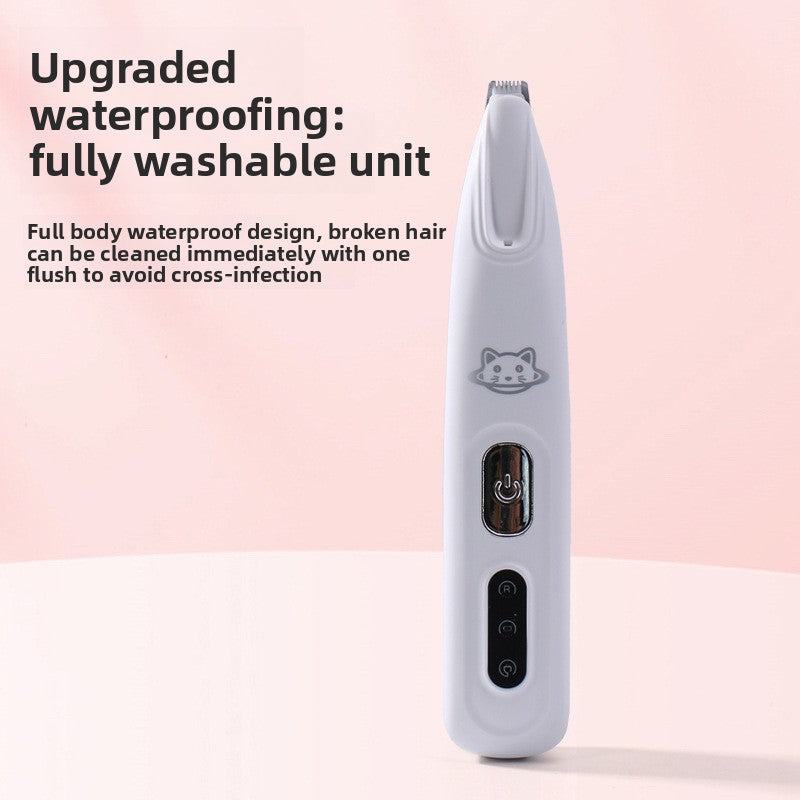 Waterproof Mini Dog Paw Trimmer, Rechargeable with 3 Comb Guides