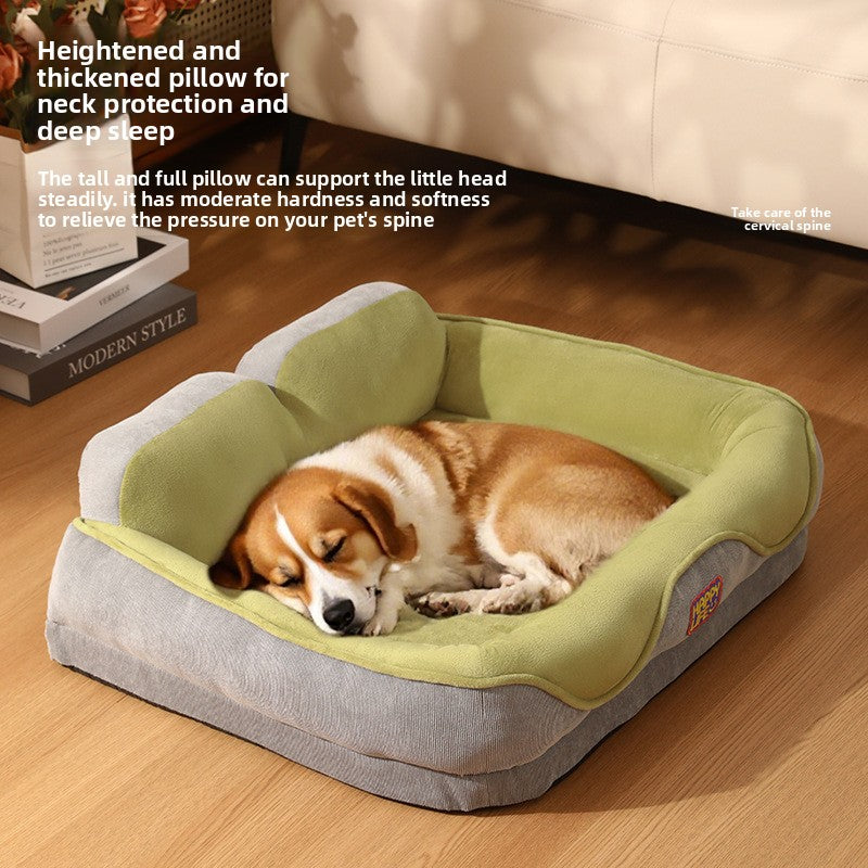 Raised pet bed with built-in neck pillow, photo 2 of 14