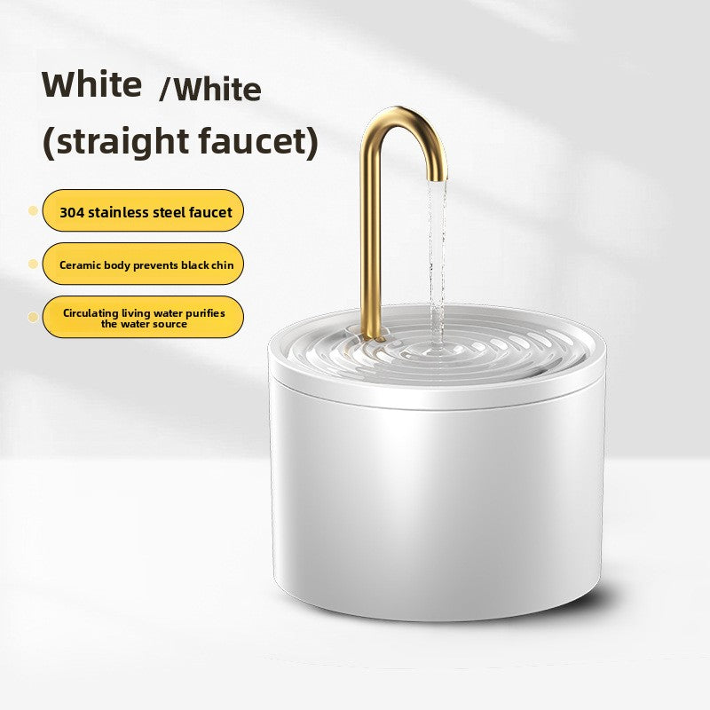 Automatic Ceramic Pet Water Fountain with Silent Pump and Filter Sponge for Cats