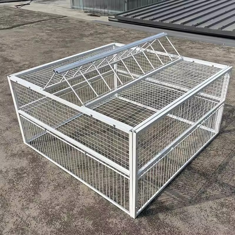 White metal pigeon loft cage with automatic entry trap door, view 4