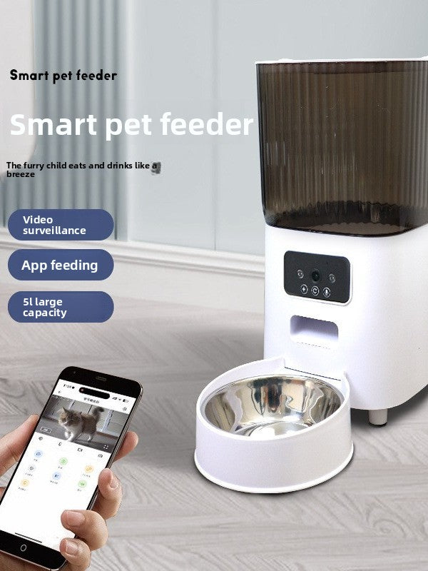 Automatic Cat Feeder with WiFi App Control, Timed Feeding and Optional Camera