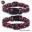 Halloween fabric dog collar with pumpkin print in Green Bat, in a home setting
