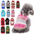 Christmas knitted dog jumper with festive pattern in Red and White Reindeer, front view