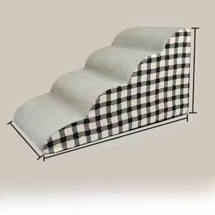 Bedside foam pet stairs with plaid cover, photo 5 of 11