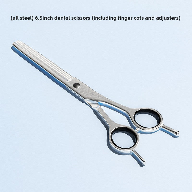 Pet Grooming Scissors Set, Straight, Curved and Serrated Shears