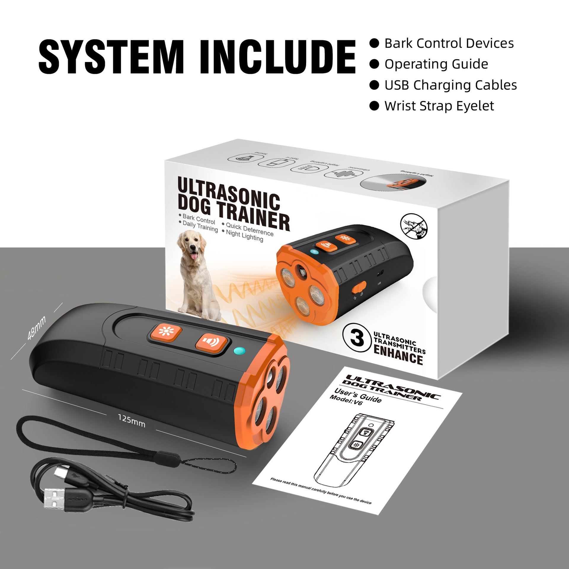 Handheld Ultrasonic Dog Repeller with Triple-Core Power