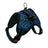 Saddle style padded dog harness in Check Saddle, showing size and shape