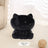 Ceramic Cat Bowl with Angled Mouth and Reaching Hand Designs, Easy-Clean Pet Food Dish