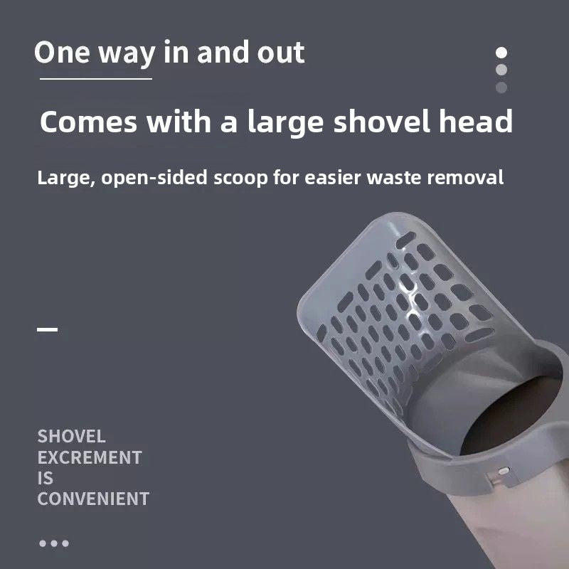 One-Piece Cat Litter Scoop with Hands-Free Storage Compartment