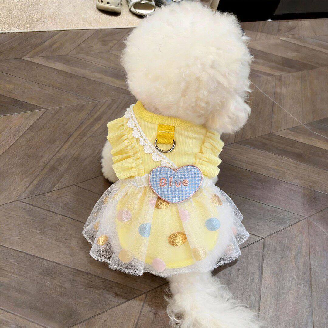 Yellow summer princess dress for small dogs and cats, in Yellow, image 2