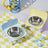 Anti-Spill Square Ceramic Pet Bowl with Raised Stand in Four Light Colours