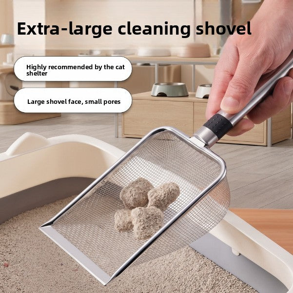 Stainless Steel Litter Scoop with Tube Handle for Cats and Small Pets