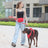 Romantic red corduroy dog harness collar and lead set, main product photo