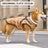 Fleece lined waterproof dog coat with reflective straps in Green, side view