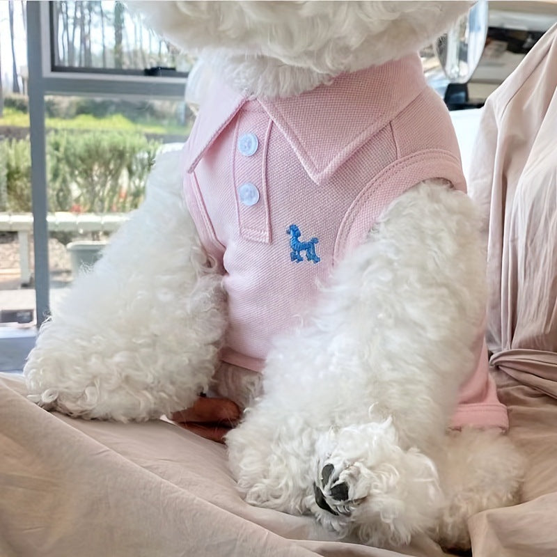 Embroidered polo style pet vest for dogs and cats, available in 4 colours, image 20