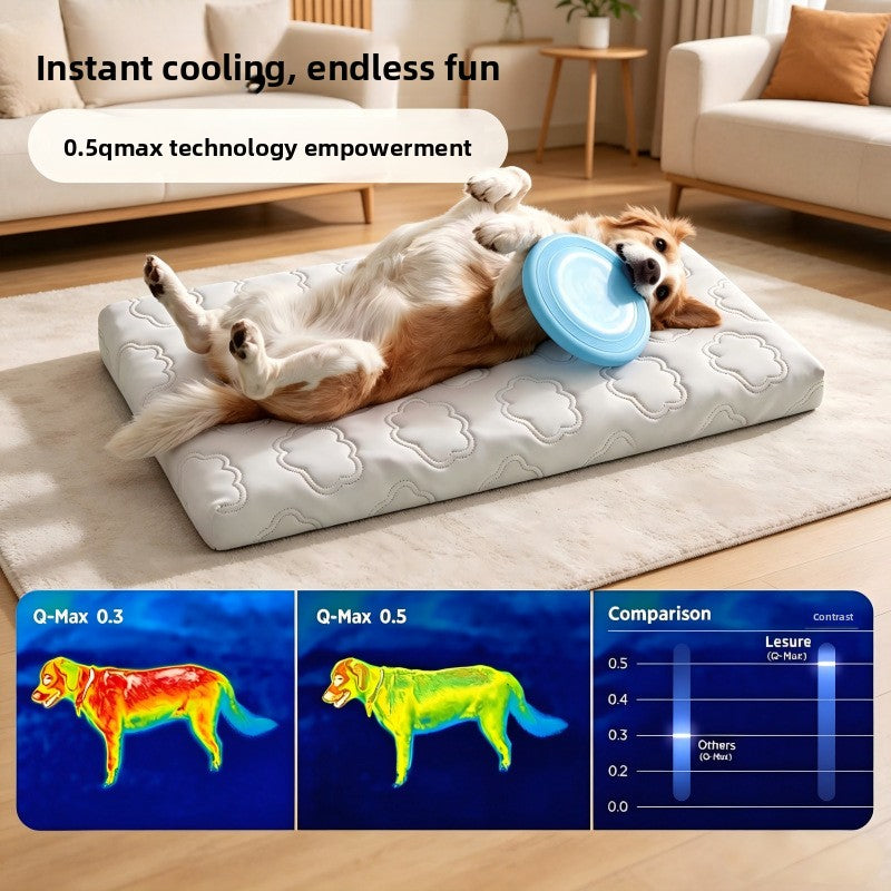 Cool grey cooling gel dog bed with waterproof cover