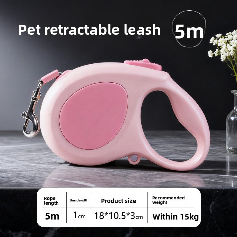 Retractable lead for small and medium dogs, ideal for everyday use