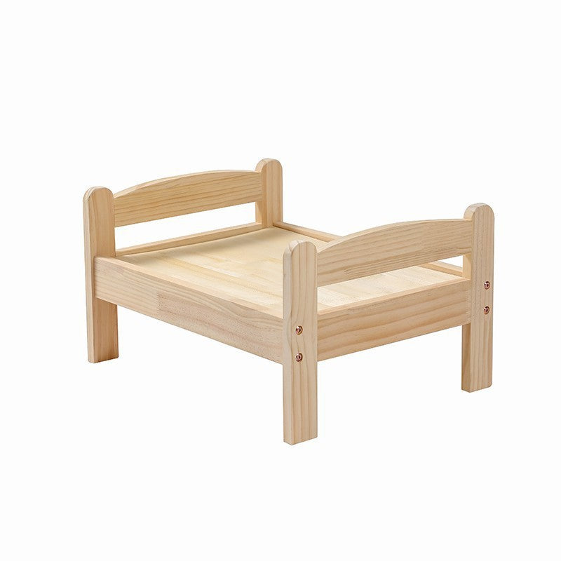 Solid wood pet bed for cats and small dogs, photo from another angle