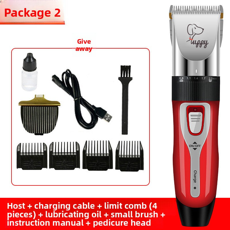 USB Rechargeable Pet Hair Clipper with Ceramic Blade and 4 Combs