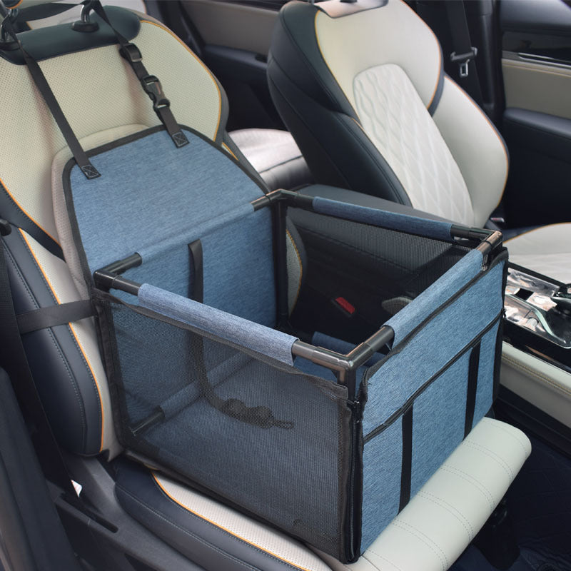 Black grey waterproof dog car booster seat with frame, photo 3