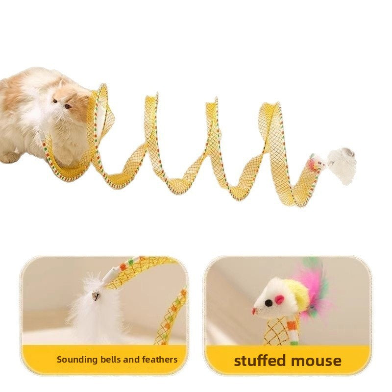 Foldable S-shaped cat tunnel with bell 65cm - photo 3
