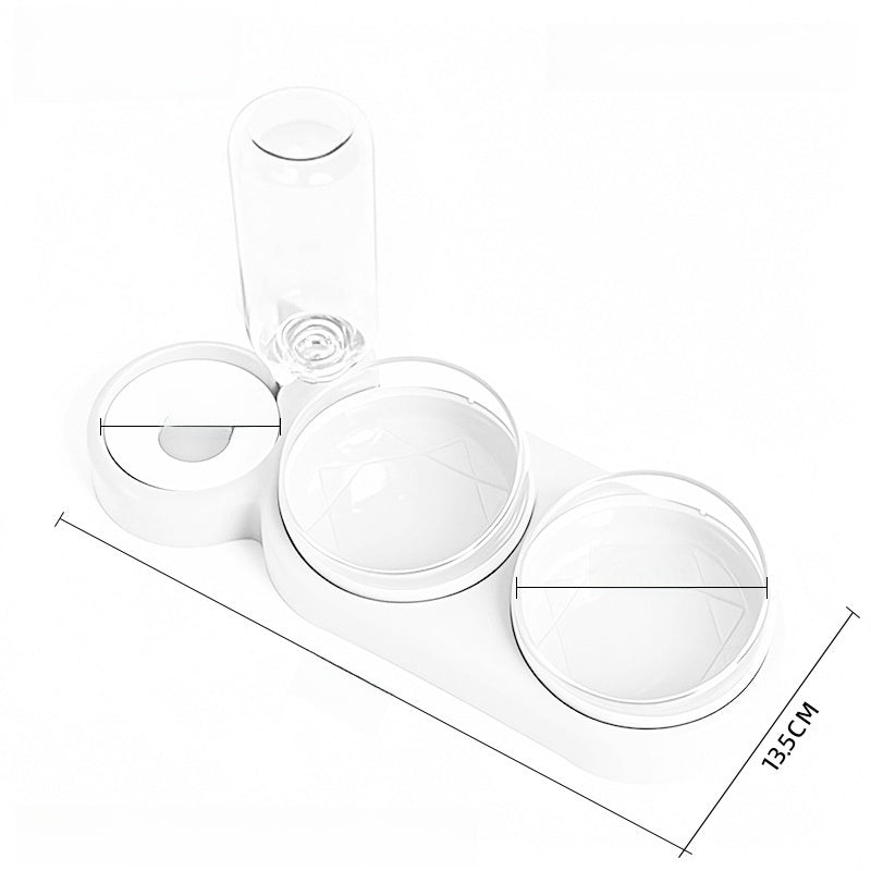 Anti-Knock Double Bowl Cat Food and Water Dish in Durable PP and PC Material