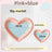 Shallow ceramic pet food plate with cute bear design in blue and pink, view 45