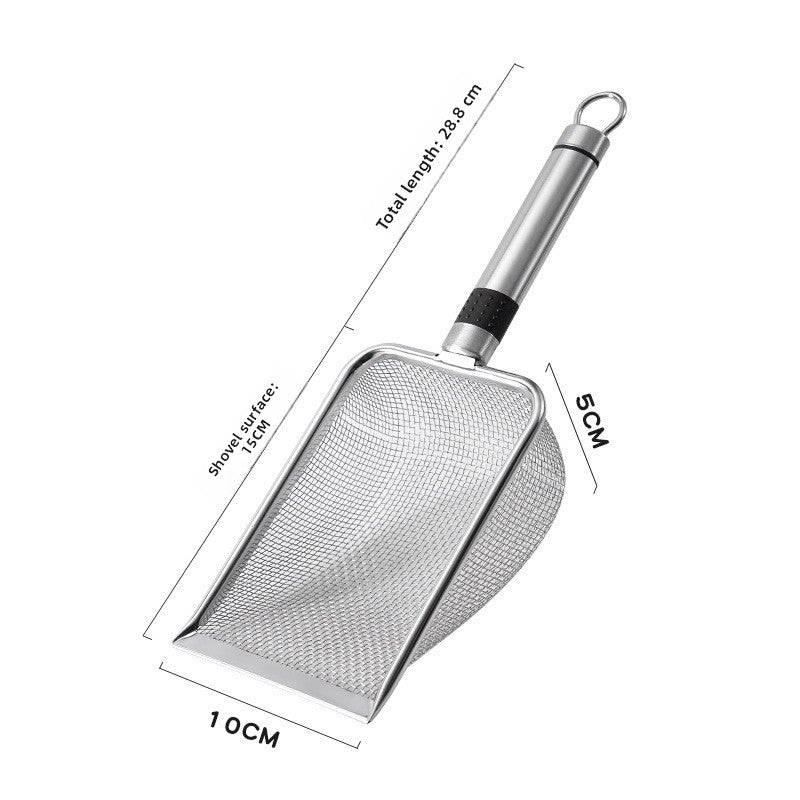Stainless Steel Litter Scoop with Tube Handle for Cats and Small Pets