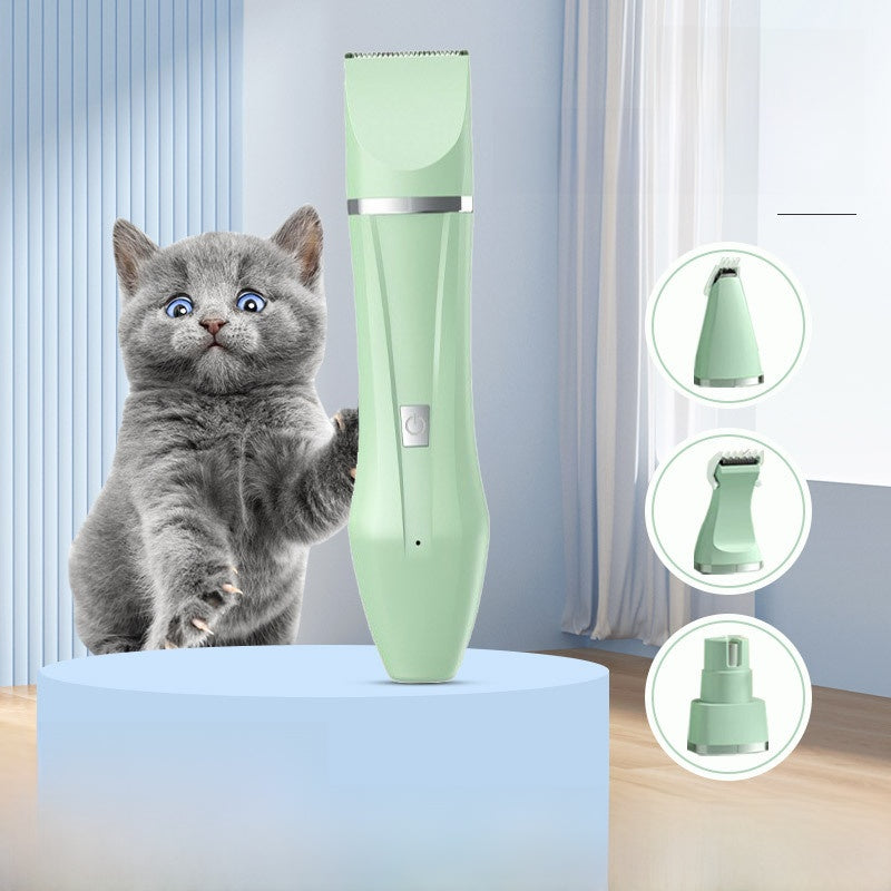 Quiet Pet Clipper Kit with Foot Trimmer and Nail Grinder Attachments