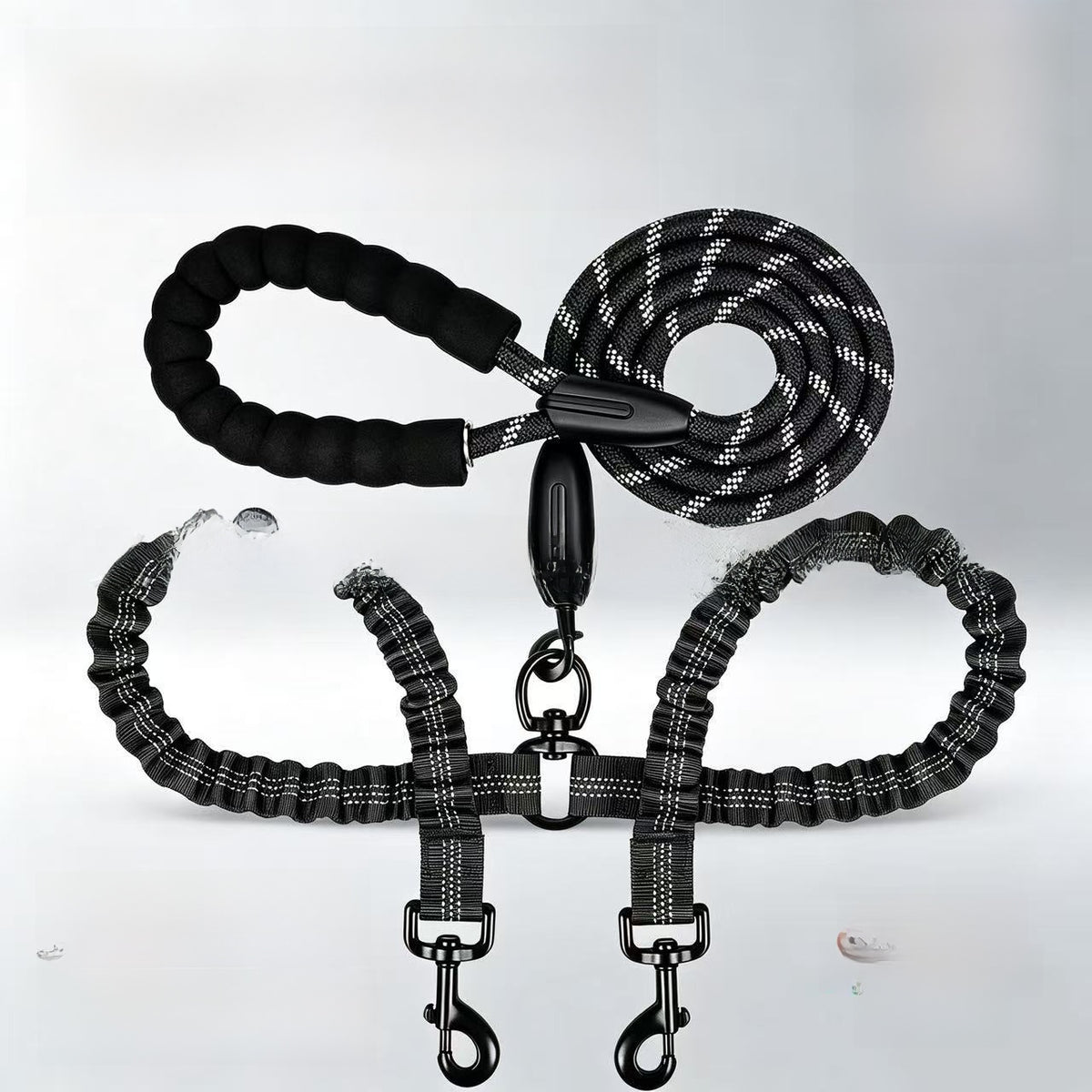 Double-ended nylon dog lead in 10 colour options