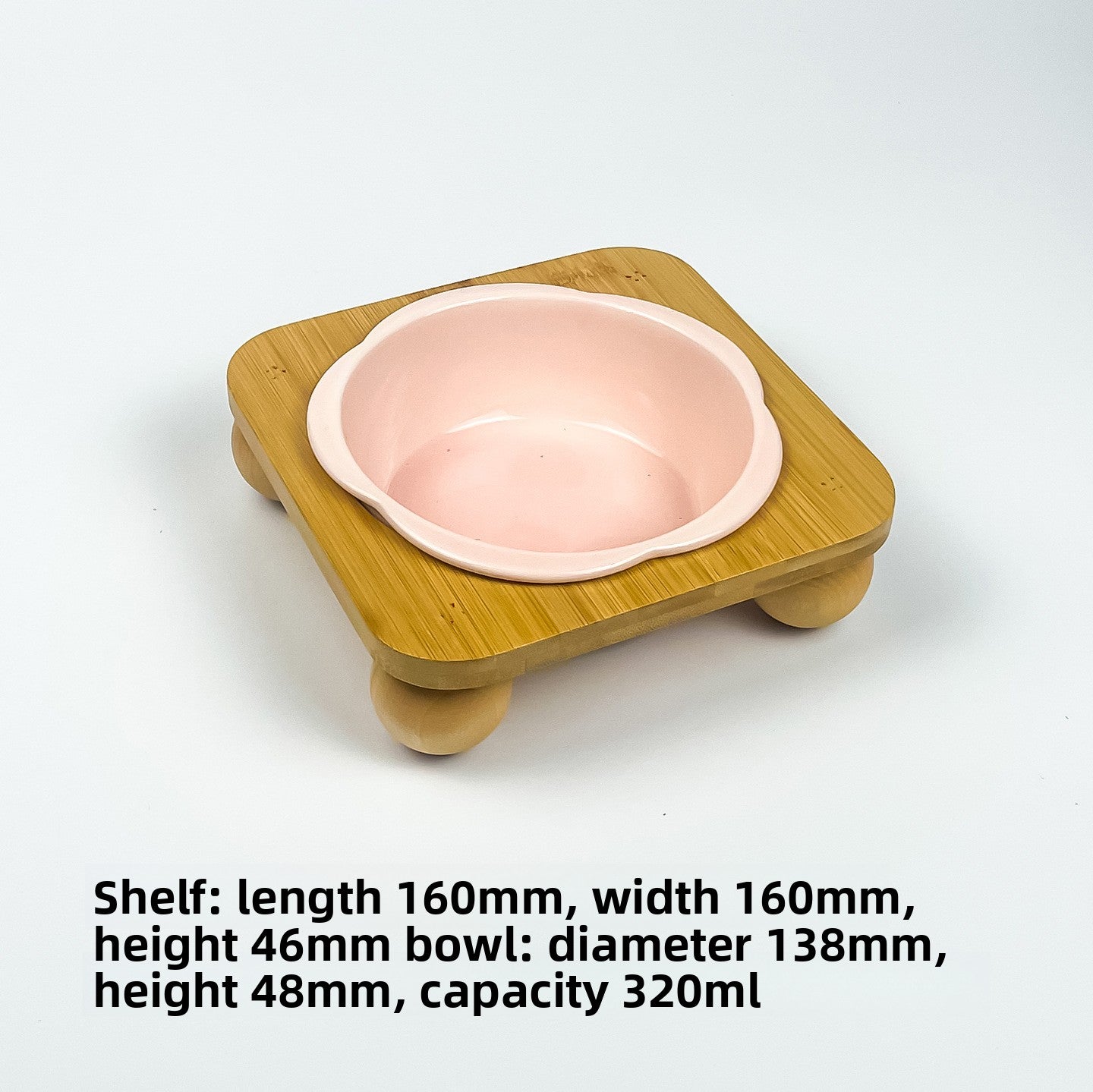 Slanted Ceramic Cat Bowl with Flower Design and Optional Stand for Neck Comfort