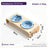 Curved Solid Wood Pet Bowl Stand with Ceramic Double Bowl in Glossy or Matte Colours