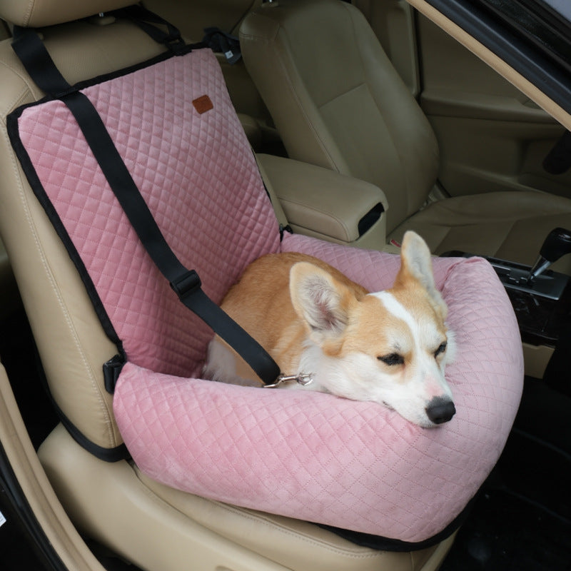 Oxford blue star pet car seat nest on a rear seat